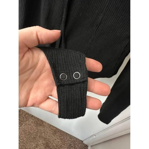 AMERICAN EAGLE BLACK BODYSUIT WITH SNAPS LONG-SLEEVE SZ LARGE #1038 - Picture 4 of 7